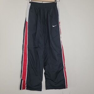 Nike Boys Windbreaker Track Pants Lined Black Red Size Large